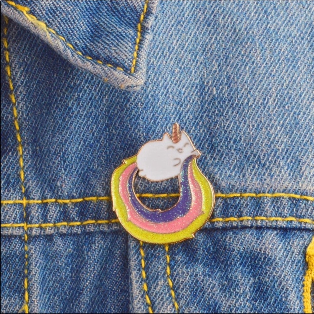 Unicorn Kitty Cartoon Enamel Pin Badge Jewelry